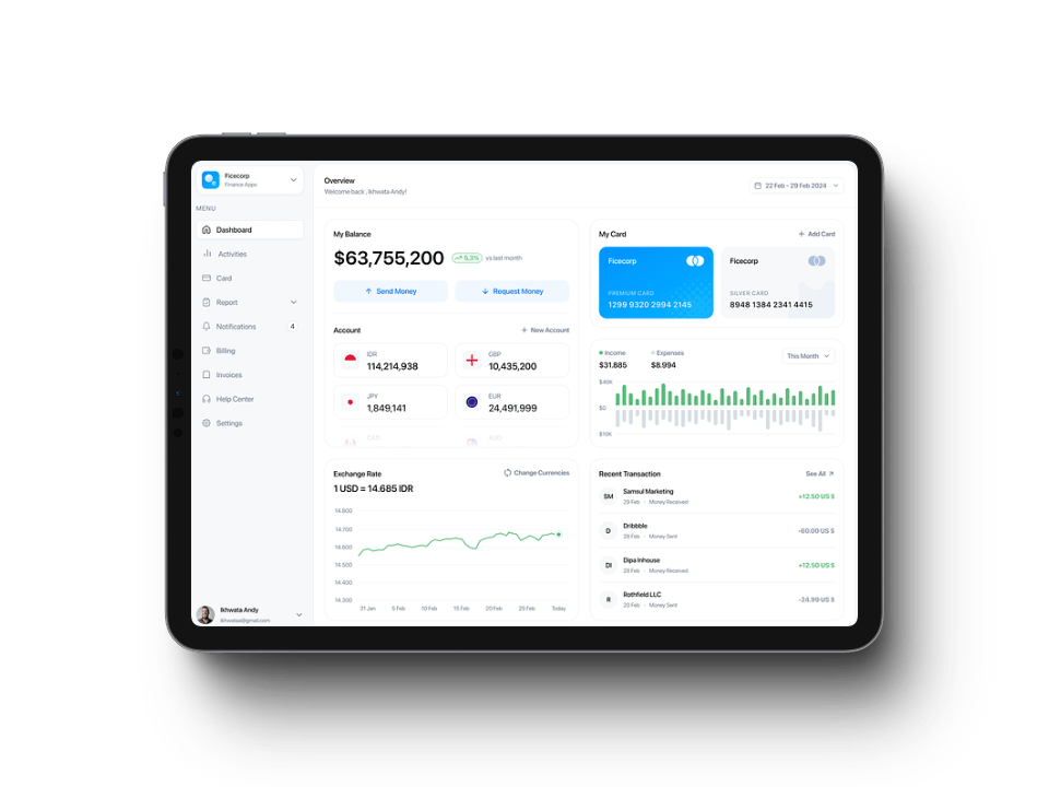Dashboard di gestionale su misura